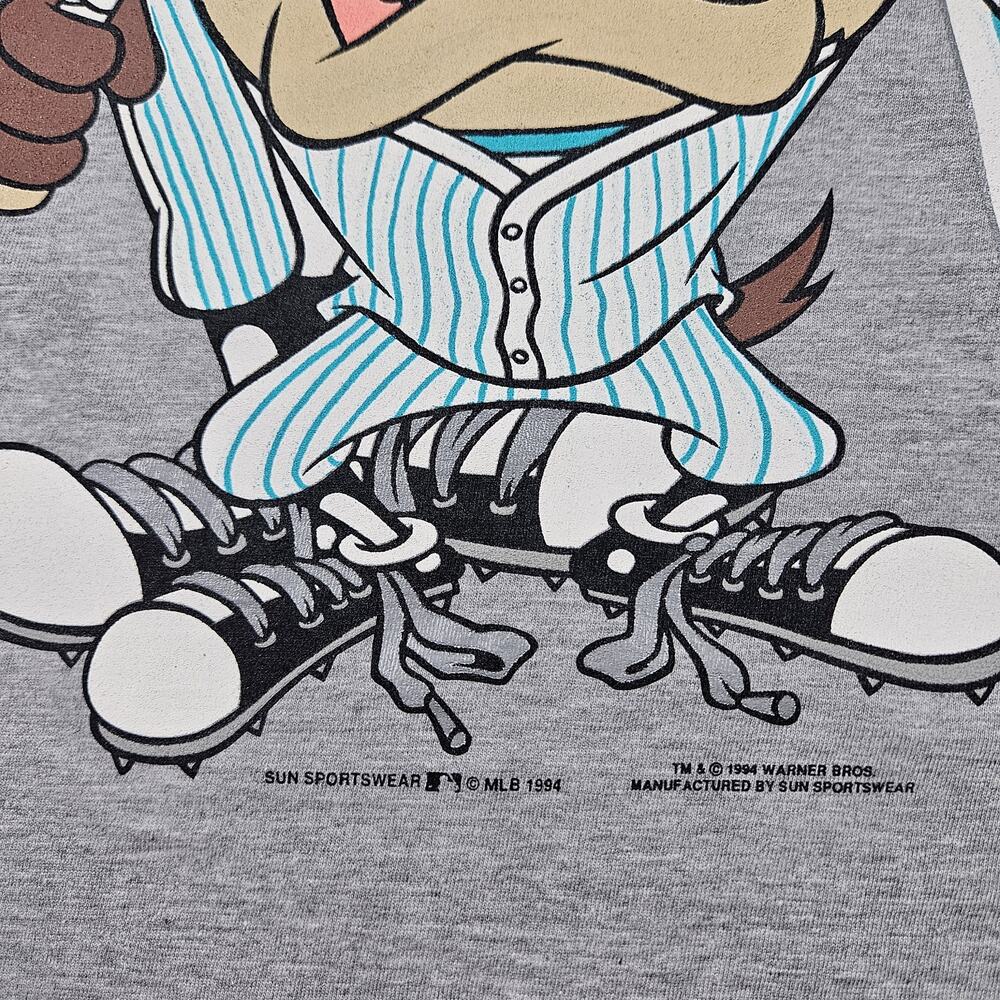 Vintage 1994 Florida Marlins Shirt Mens Size XL Taz Bugs Bunny Looney Tunes MLB - Picture 4 of 15